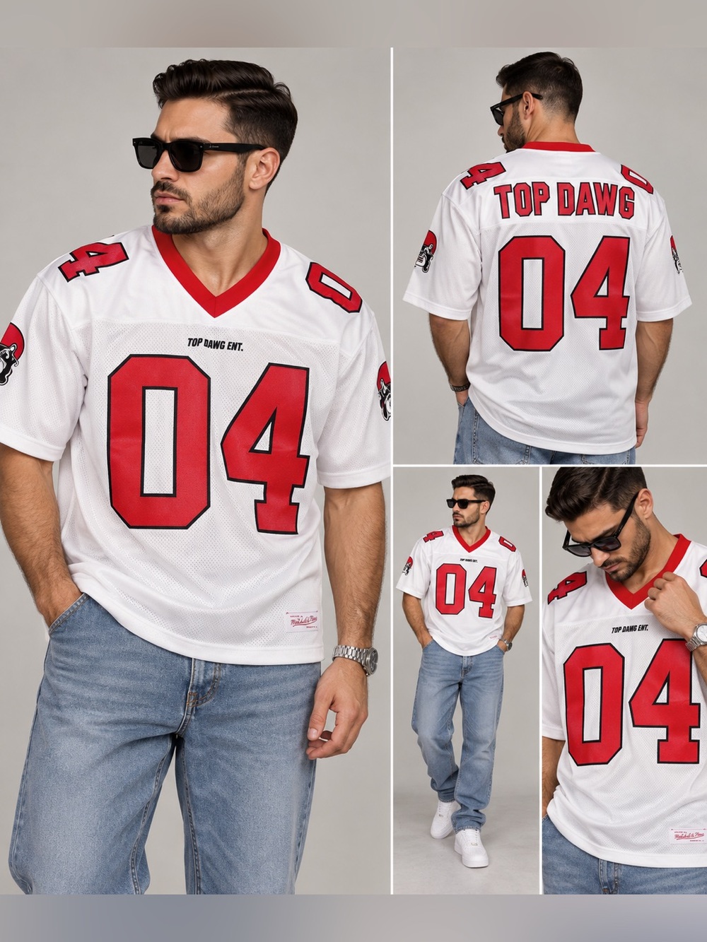 Nostalgia White and Red '04 Football Jersey - Men's
